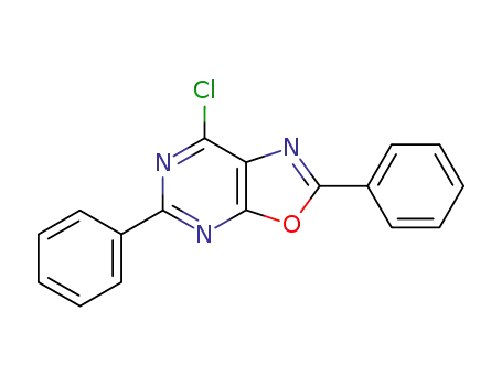 Molecular Structure of 34906-03-1 (7-CHLORO-2,5-DIPHENYL[1,3]OXAZOLO[5,4-D]PYRIMIDINE)