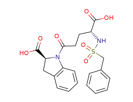 Molecular Structure of 97975-38-7 (1-[N-(benzylsulfonyl)-γ-D-glutamyl]indoline-2(S)-carboxylic acid)