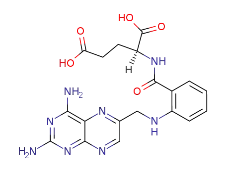 Molecular Structure of 112113-77-6 (N-<2-<N-<(2,4-diaminopteridin-6-yl)methyl>amino>benzoyl>-L-glutamic acid)