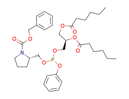 (S)-2-[((R)-2,3-Bis-hexanoyloxy-propoxy)-phenoxy-phosphanyloxymethyl]-pyrrolidine-1-carboxylic acid benzyl ester