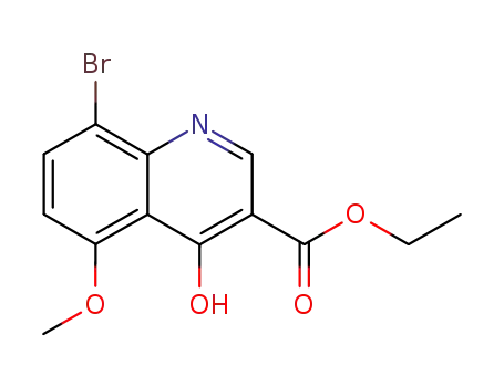 Molecular Structure of 161405-25-0 (ethyl 8-bromo-5-methoxy-4-oxoquinolin-3-carboxylate)