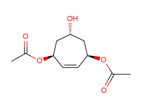 Molecular Structure of 134780-02-2 (meso-(1R,4R,6R)-3,6-Diacetoxy-4-cyclohepten-1-ol)
