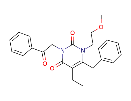 6-Benzyl-5-ethyl-1-(2-methoxy-ethyl)-3-(2-oxo-2-phenyl-ethyl)-1H-pyrimidine-2,4-dione