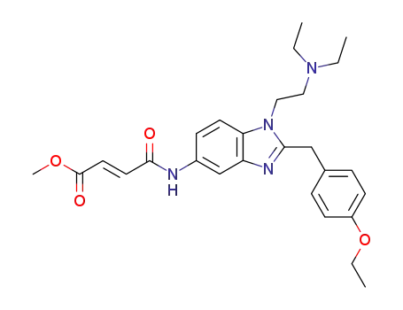 Molecular Structure of 91742-81-3 (1-[2-(diethylamino)ethyl]-2-(4-ethoxybenzyl)-5-(methylfumaramido)benzimidazole)