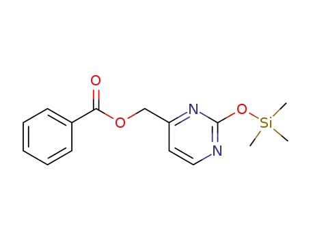 Molecular Structure of 1071172-81-0 (Benzoic acid 2-trimethylsilanyloxy-pyrimidin-4-ylmethyl ester)