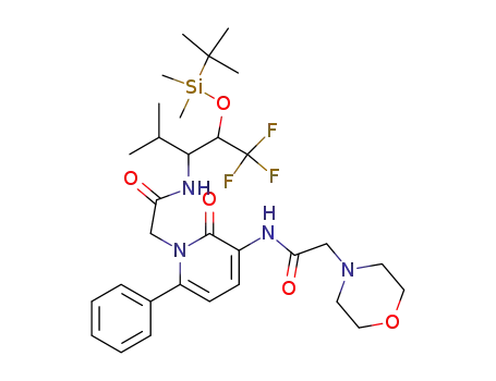 4-Morpholineacetamide,
N-[1-[2-[[2-[[(1,1-dimethylethyl)dimethylsilyl]oxy]-3,3,3-trifluoro-1-(1-meth
ylethyl)propyl]amino]-2-oxoethyl]-1,2-dihydro-2-oxo-6-phenyl-3-pyridinyl]
-