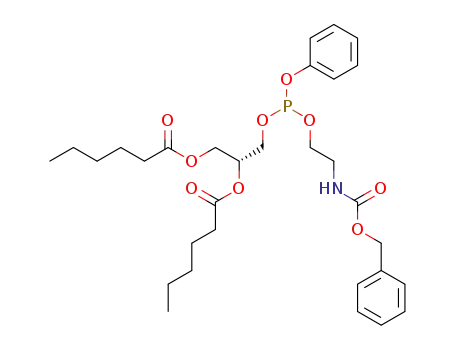 Hexanoic acid (R)-2-[(2-benzyloxycarbonylamino-ethoxy)-phenoxy-phosphanyloxy]-1-hexanoyloxymethyl-ethyl ester