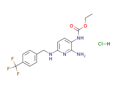 N-[2-Amino-6-(4-trifluoromethylbenzylamino)pyridin-3-yl]carbamic acid ethyl ester hydrochloride
