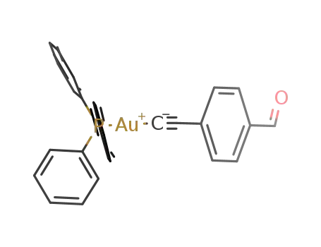 Molecular Structure of 380498-46-4 ([(PPh<sub>3</sub>)Au(4-formylphenylethynyl)])
