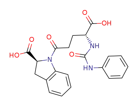 Molecular Structure of 97975-36-5 (1-[N-(phenylcarbamoyl)-γ-D-glutamyl]indoline-2(S)-carboxylic acid)