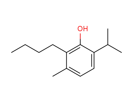Molecular Structure of 74927-04-1 (2-butyl-3-methyl-6-propan-2-yl-phenol)