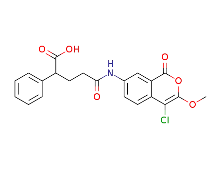 Molecular Structure of 138695-69-9 (Benzenepropanoic acid,
b-[2-[(4-chloro-3-methoxy-1-oxo-1H-2-benzopyran-7-yl)amino]-2-oxoeth
yl]-)