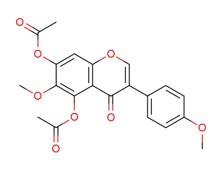 Molecular Structure of 4332-74-5 (4H-1-Benzopyran-4-one,
5,7-bis(acetyloxy)-6-methoxy-3-(4-methoxyphenyl)-)
