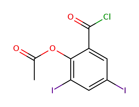 2-acetoxy-3,5-diiodo-benzoyl chloride