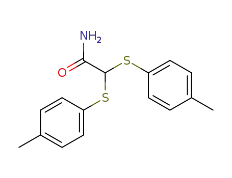 Molecular Structure of 73664-35-4 (2,2-Bis(p-tolylthio)acetamide)