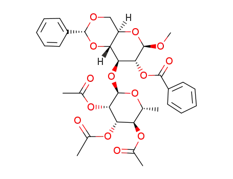 methyl 2-O-benzoyl-4,6-O-benzylidene-3-O-(2,3,4-tri-O-acetyl-α-D-rhamnopyranosyl)-β-D-glucopyranoside