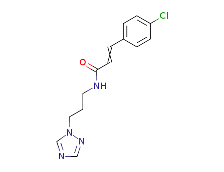 Molecular Structure of 100468-14-2 ((E)-3-(4-Chloro-phenyl)-N-(3-[1,2,4]triazol-1-yl-propyl)-acrylamide)