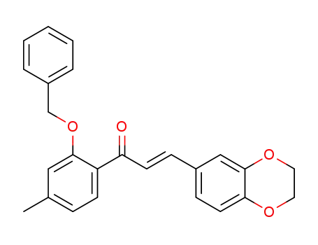 Molecular Structure of 96755-12-3 (1-(2-benzyloxy-4-methylphenyl)-3-(6-benzodioxan-1,4-yl)propenone)