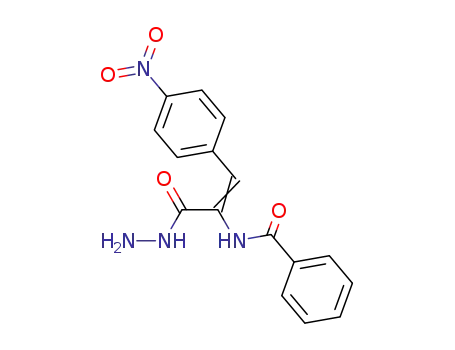 Molecular Structure of 19655-74-4 (2-Propenoic acid, 2-(benzoylamino)-3-(4-nitrophenyl)-, hydrazide)