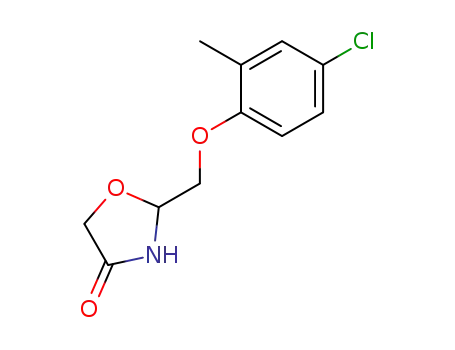 Molecular Structure of 63354-08-5 (4-Oxazolidinone, 2-[(4-chloro-2-methylphenoxy)methyl]-)