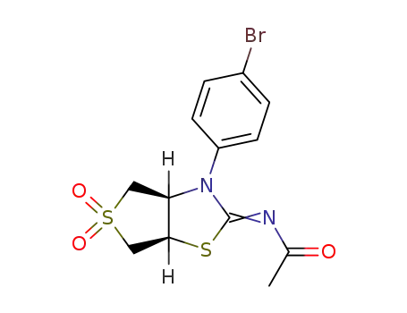 N-[(3aR,6aR)-3-(4-Bromo-phenyl)-5,5-dioxo-hexahydro-5λ<sup>6</sup>-thieno[3,4-d]thiazol-(2E)-ylidene]-acetamide