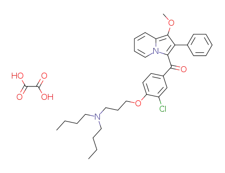 Molecular Structure of 79283-66-2 ([3-Chloro-4-(3-dibutylamino-propoxy)-phenyl]-(1-methoxy-2-phenyl-indolizin-3-yl)-methanone; compound with oxalic acid)
