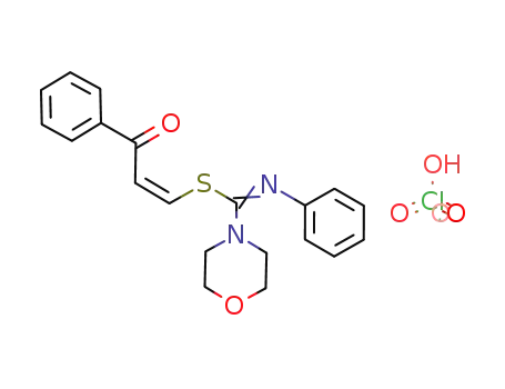 N-Phenyl-morpholine-4-carboximidothioic acid (Z)-3-oxo-3-phenyl-propenyl ester; compound with perchloric acid