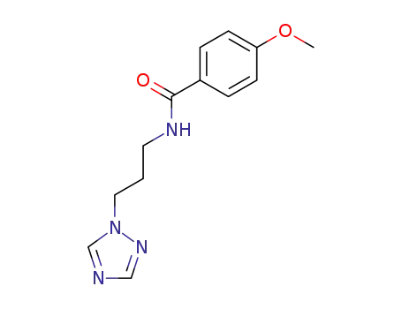 Molecular Structure of 100467-92-3 (4-Methoxy-N-(3-[1,2,4]triazol-1-yl-propyl)-benzamide)