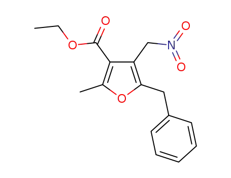 Molecular Structure of 1432626-51-1 (ethyl 5-benzyl-2-methyl-4-(nitromethyl)furan-3-carboxylate)