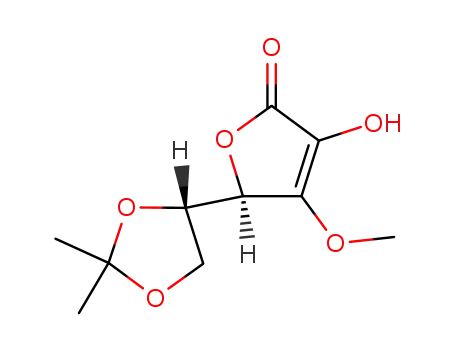 Molecular Structure of 58650-92-3 (5,6-O-isopropylidene-3-O-methyl-L-ascorbic acid)
