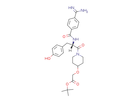 (S)-<<1-<2-<4-<(aminoiminomethyl)benzoyl>amino>-3-(4-hydroxyphenyl)propionyl>piperidin-4-yl>oxy>acetic acid tert-butyl ester
