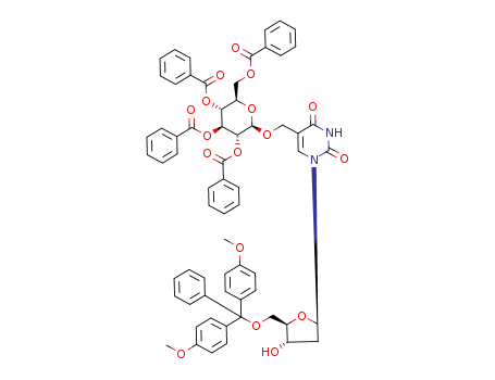 5-(2,3,4,6-tetra-O-benzoyl-β-D-glucopyranosyl)oxymethyl-5'-O-(4,4'-dimethoxytrityl)-2'-deoxyuridine