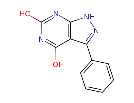 Molecular Structure of 42754-82-5 (1H-Pyrazolo[3,4-d]pyrimidine-4,6(5H,7H)-dione, 3-phenyl-)