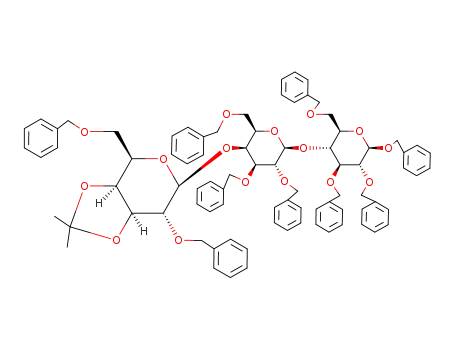 benzyl O-(2,6-di-O-benzyl-3,4-O-isopropylidene-β-D-galactopyranosyl-(1->4)-2,3,6-tri-O-benzyl-β-D-glucopyranosyl)(1->4)-2,3,6-tri-O-benzyl-β-D-glucopyranoside
