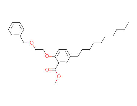 Molecular Structure of 142723-22-6 (Benzoic acid, 5-decyl-2-[2-(phenylmethoxy)ethoxy]-, methyl ester)