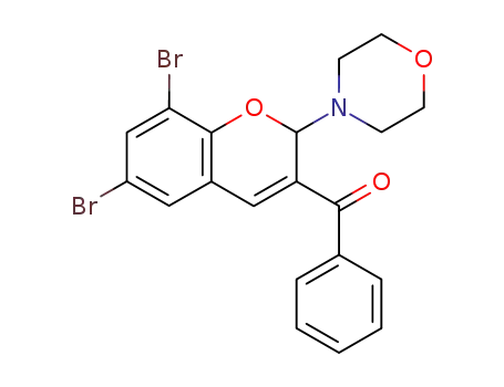 Molecular Structure of 122438-09-9 ((6,8-dibromo-2-morpholin-4-yl-2H-chromen-3-yl)(phenyl)methanone)