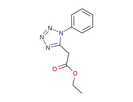 Molecular Structure of 102877-88-3 (1H-Tetrazole-5-acetic acid, 1-phenyl-, ethyl ester)