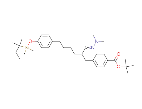 4-(2-(Dimethyl-hydrazonomethyl)-6-{4-[dimethyl-(1,1,2-trimethyl-propyl)-silanyloxy]-phenyl}-hexyl)-benzoic acid tert-butyl ester