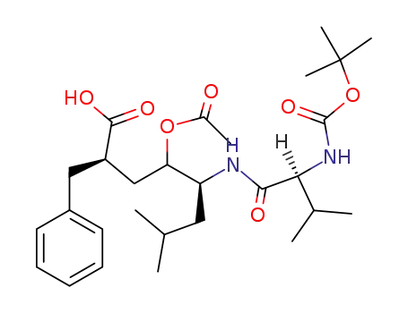 N-<(tert-butyloxycarbonyl)-L-valyl>-(2R,4RS,5S)-4-acetoxy-5-amino-2-benzyl-7-methyloctanoic acid