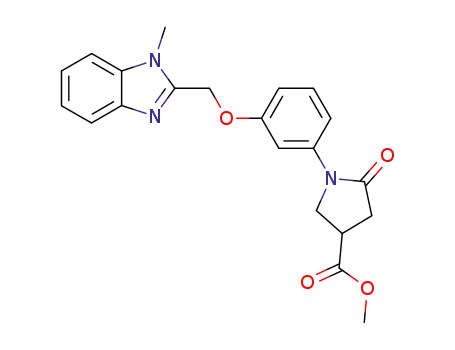 Molecular Structure of 101626-21-5 (3-Pyrrolidinecarboxylic acid,
1-[3-[(1-methyl-1H-benzimidazol-2-yl)methoxy]phenyl]-5-oxo-, methyl
ester)