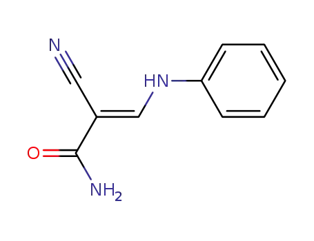 Molecular Structure of 80420-96-8 (2-cyano-3-(phenylamino)prop-2-enamide)