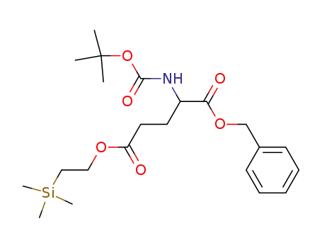 Molecular Structure of 91229-92-4 (L-Glutamic acid, N-[(1,1-dimethylethoxy)carbonyl]-, 1-(phenylmethyl)
5-[2-(trimethylsilyl)ethyl] ester)
