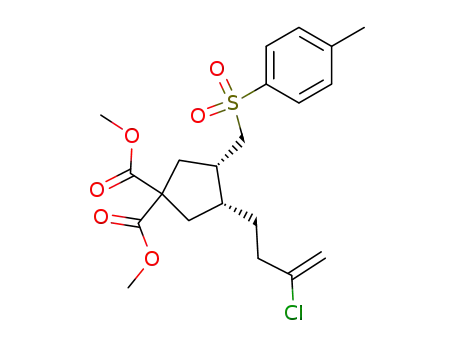 methyl 3-(3-chloro-3-buten-1-yl)-4-p-toluenesulfonylmethyl-cyclopentane-1,1-dicarboxylate