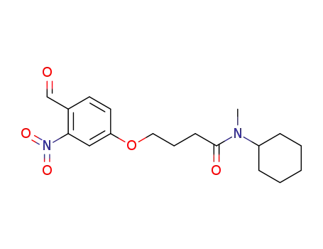 Molecular Structure of 105728-21-0 (Butanamide, N-cyclohexyl-4-(4-formyl-3-nitrophenoxy)-N-methyl-)