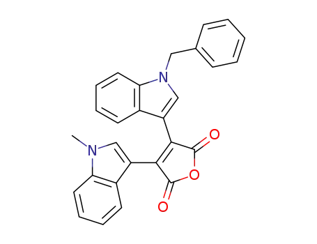 Molecular Structure of 128760-90-7 (3-(1-Benzyl-1H-indol-3-yl)-4-(1-methyl-1H-indol-3-yl)-furan-2,5-dione)