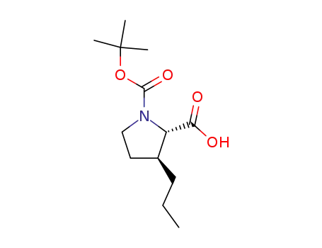 Molecular Structure of 123724-22-1 (N-<(tert-butyloxy)carbonyl>-trans-3-n-propyl-L-proline)