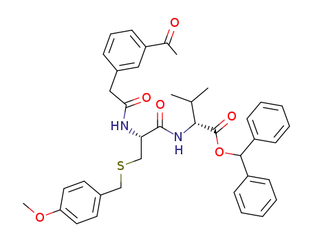 Molecular Structure of 113787-75-0 (D-Valine,
N-[N-[(3-acetylphenyl)acetyl]-S-[(4-methoxyphenyl)methyl]-L-cysteinyl]-,
diphenylmethyl ester)