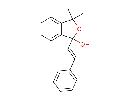 Molecular Structure of 40066-10-2 (E-1-(phenylethenyl)-3,3-dimethyl-1,3-dihydro-1-isobenzofuranol)