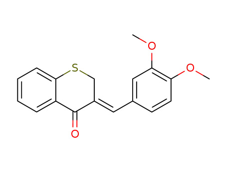 Molecular Structure of 130688-99-2 ((3Z)-3-[(3,4-dimethoxyphenyl)methylidene]-2,3-dihydro-4H-thiochromen-4-one)