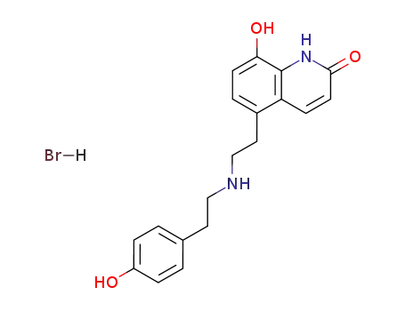 2(1H)-Quinolinone,
8-hydroxy-5-[2-[[2-(4-hydroxyphenyl)ethyl]amino]ethyl]-,
monohydrobromide
